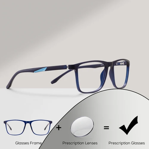 Gafas graduadas cuadradas ultraligeras TR90 para hombre, gafas ópticas rectangulares clásicas, lentes progresivas antiluz azul, primavera