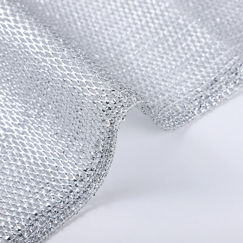 Mesh Fabric Dishcloth Cleaning Cloth Dualsided Silver Wire Grid Abrasive Dishwashing Cloth for DIY Sewing Fabric Crafts