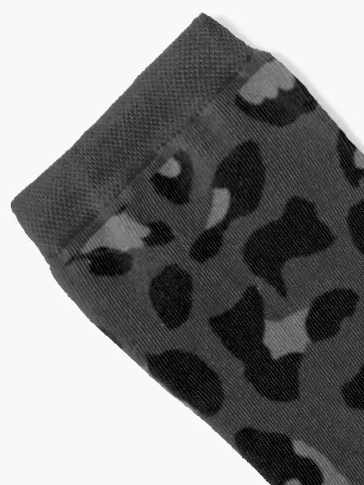 Black Snow Leopard Black and White Spotted Animal Socks basketball Novelties Men's Socks Luxury Women's