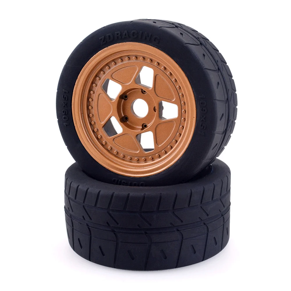 ZD 2Pcs 109X51mm Wheel Tires Tyre 17mm Hex for 1/7 ZD Racing EX-07 EX07 Arrma Infraction Felony RC Car Upgrade Parts