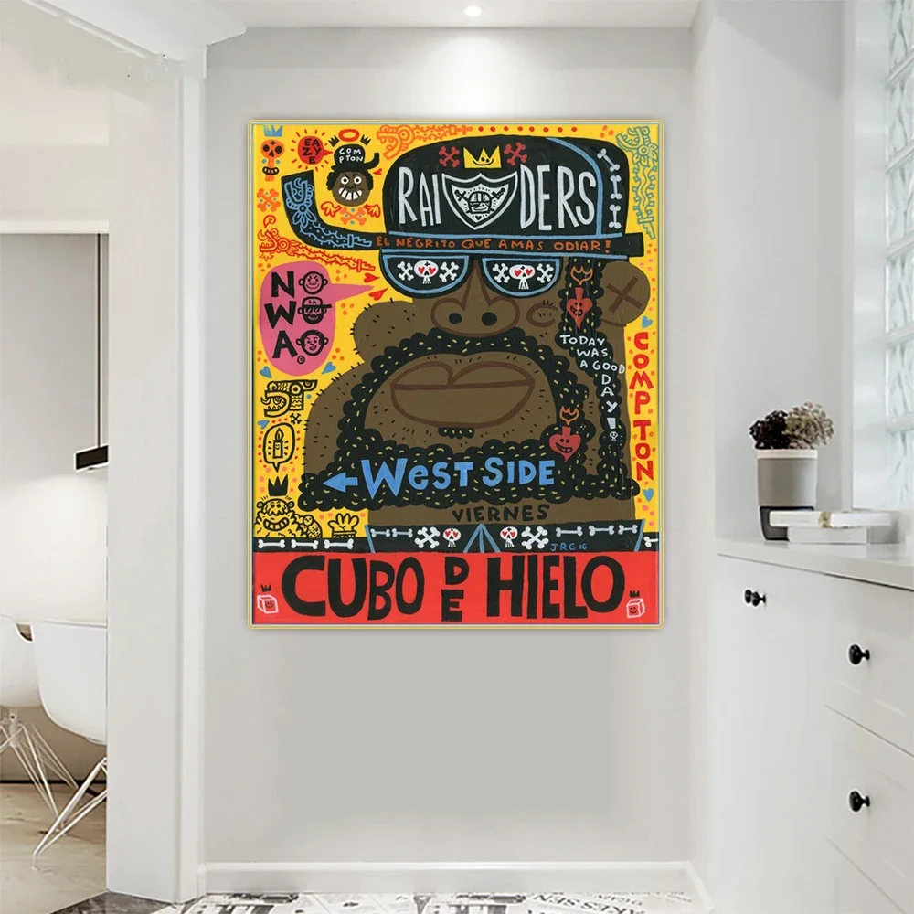 Jorge R. Gutierrez《Cubo De Hielo》Canvas Oil Painting Art Aesthetic Picture Poster Wall Hanging Decor Home Living Room Decoration