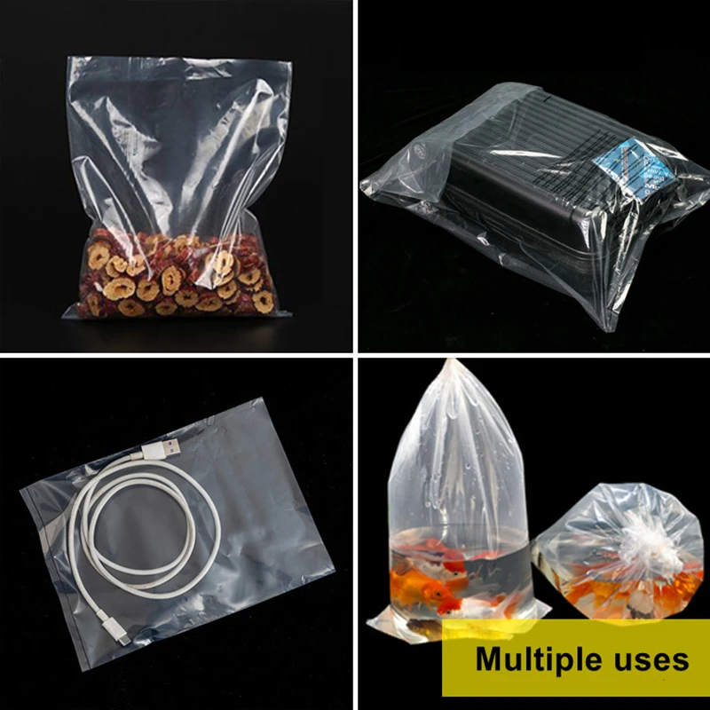 StoBag PE Plastic Transparent Top Open Flat Bags Large Clear Waterproof Moisture-proof Sealed Gift Clothing Food Package Pouches