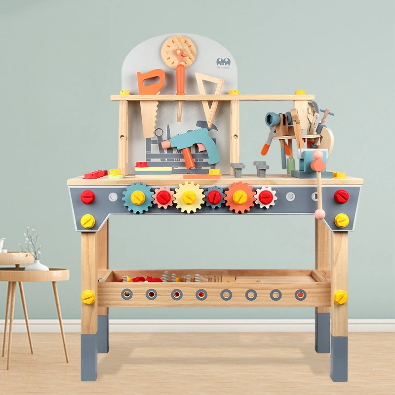 

Montessori Education Diy Wooden Combination Disassembly Install Tool Table Simulation Repair Toolbox Blocos Boys Toy Board Games