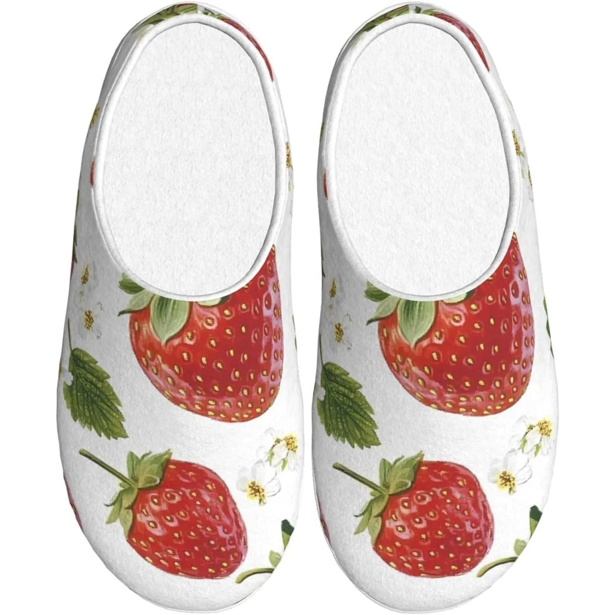 

Женские уютные тапочки с милыми клубничными цветами и листьями, мягкие хлопковые домашние и уличные домашние тапочки с противоскользящей подошвой