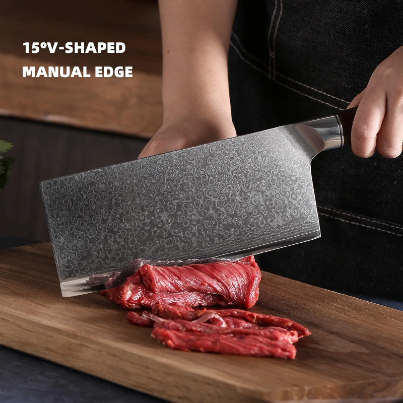 SW 67 Layer Japanese Damascus Steel Sharp Chef Cutting Vegetables And Meat MultiPurpose Knife Solid Sood Red Handle Kitchen Tool