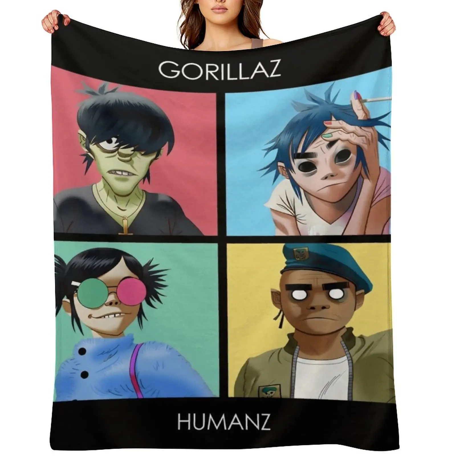 3.Copy of the legend of my family gorillaz ,gorillaz gorillaz gorillaz Throw Blanket for winter Cute Plaid Blankets