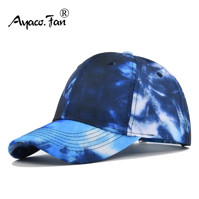 Baseball Cap New Spring Sunhat Tie-dyed Colorful Men Women Unisex-Teens Cotton Snapback Caps Vintage Hip Hop Summer Hat