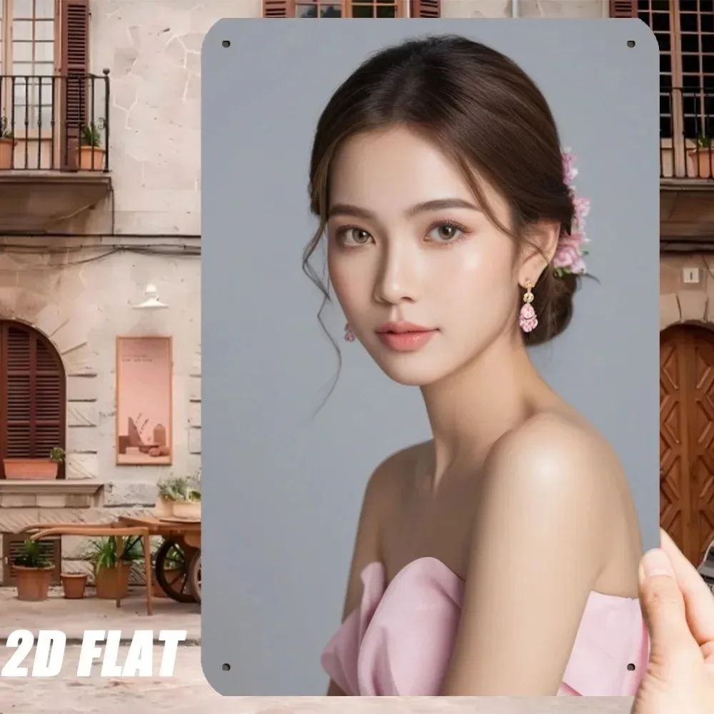 

Vintage Metal Wall Decor Sign 8x12 Inch, Easy Mount Floral Art for Indoor Outdoor