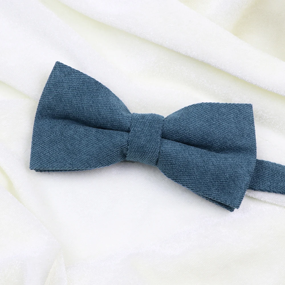 Solid Color Parent-Child Bowties Super Soft Velvet Corduroy Wedding Men Kid Bow Tie Romantic Blue Pink Red Butterfly Cravat Gift