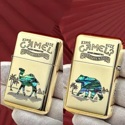 ZORRO Brass Double sided Hand carved Windproof Kerosene Lighter Personalized Retro Collection Wheel ignition Lighters Smoking