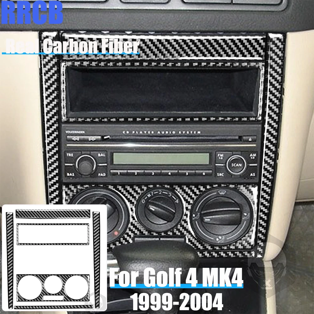

Автомобильные аксессуары из настоящего углеродного волокна, мягкая наклейка на центральную консоль для Volkswagen Golf 4 MK4/GTI/R 1999 2000 2001 2002 2003 04
