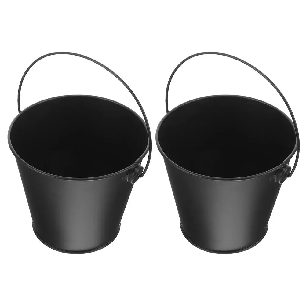 

2Pcs Black Metal BBQ Drip Pan Ash Bucket for Grill Charcoal Fireplace Small Grease Collector Kitchen Accessories