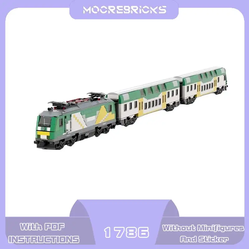 MOC Modern Colorful Regional Passenger Train Building Blocks Set Commuter Railway Engine Model City Transit Adult Gift