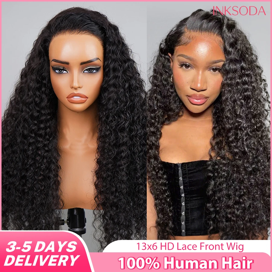 

40-дюймовые вьющиеся парики 13x4 HD, кружевной фронтальный парик, глубокая волна, волна воды, 13x6, парики из человеческих волос, предварительно выщипанные, высокая плотность для женщин