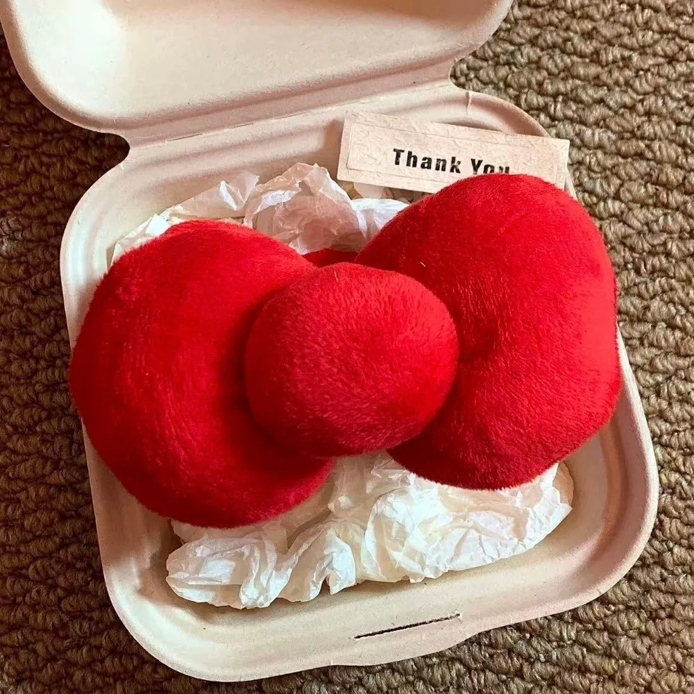 Neue extra große Haarspange mit Schleife, Twist-Clip, gefüllt mit Baumwolle, Bananenclip, rot, mädchenhaftes Haar-Accessoire – Detail 4