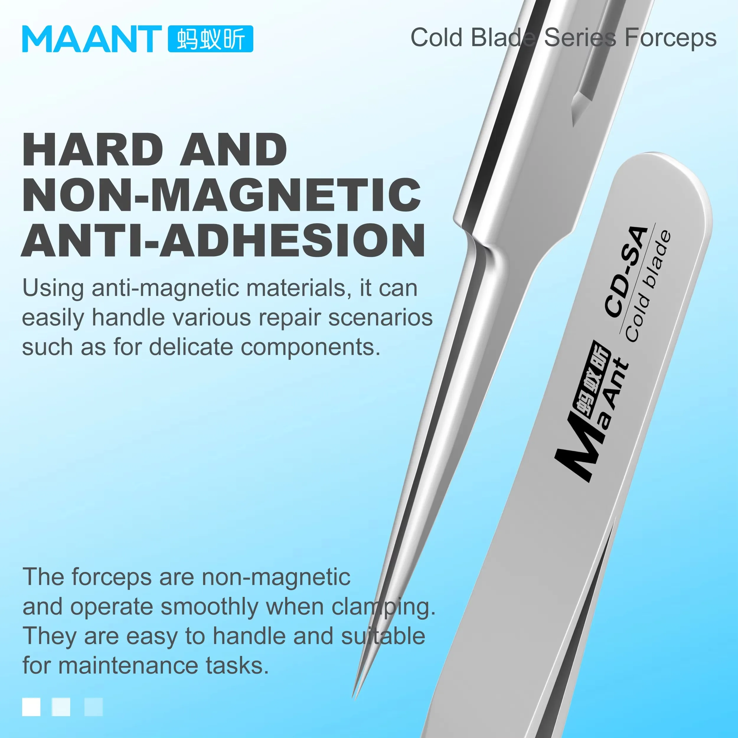 MaAnt CD Series Cold Blade Tweezers SA SR SJ AM Straight Curved Stainless Steel For Phone PCB IC Chip BGA Soldering Repair Tools