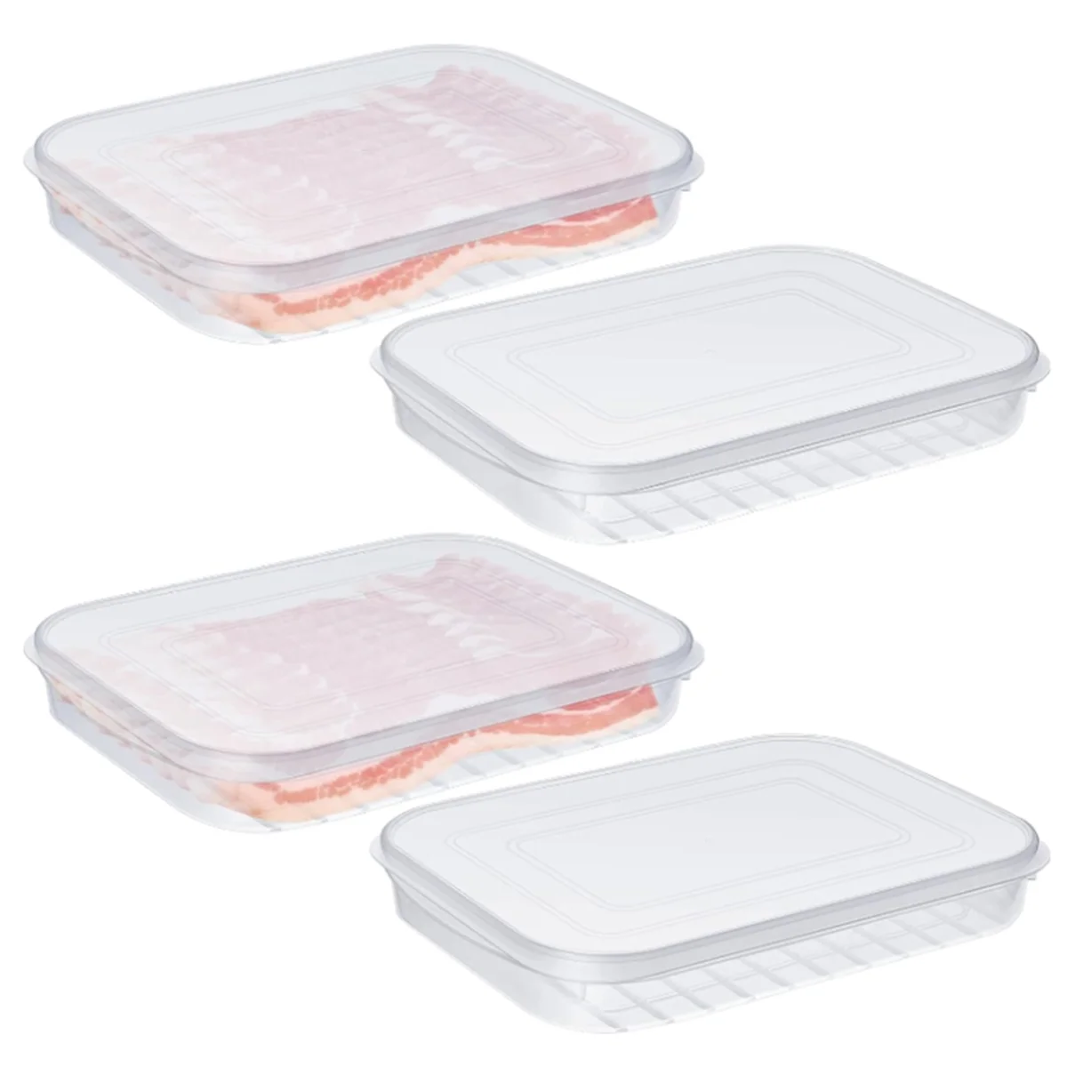 A24R Refrigerator Fresh-Keeping Storage Box Home Transparent PE Soft Cover Stackable Food Grade Preservation Box