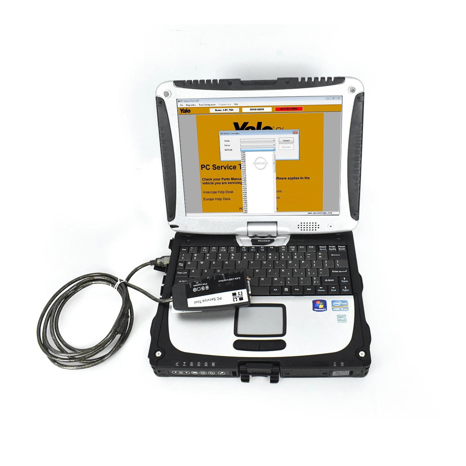 CF19 Laptop With for Hyster Yale V4.98 Forklift Diagnostic Scanner Yale for Hyster Ifak PC Service Tool CAN USB Diagnostic Tool