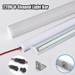 Bande Lumineuse LED en Forme de V pour Éclairage de Cuisine, Couverture Lai70./ Transparente, Profilé d'Infraction, Tube de Barre, Panneau Chi, Bibliothèque, 220V, 50cm