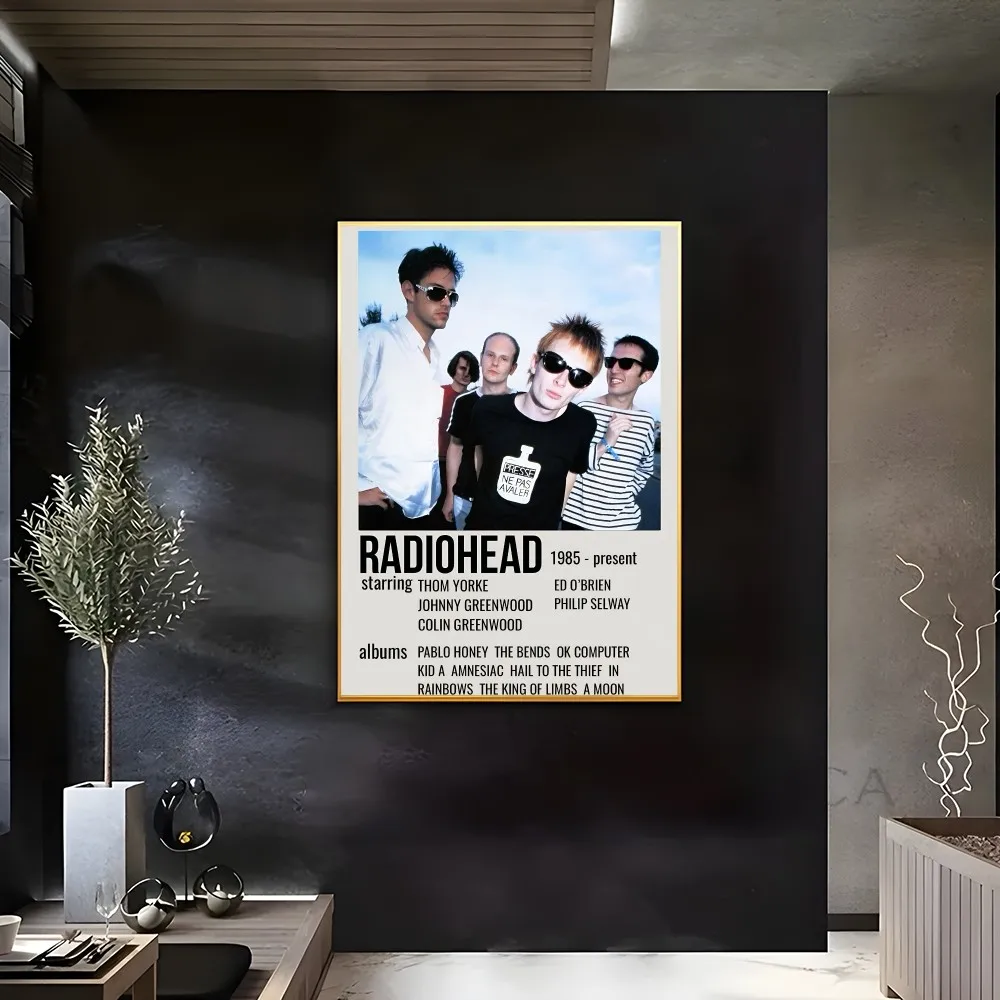 Art Rock Band Radiohead Music Poster Sticky Wall Art Printing Waterproof Home Living Bed Room Bar Aesthetic Decor