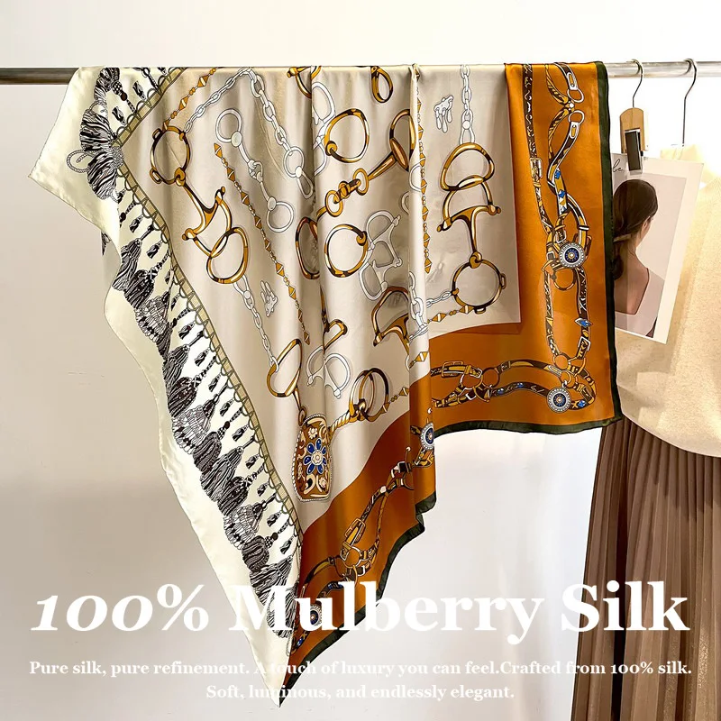 

Новый шарф ручной работы из 100% натурального шелка тутового шелкопряда 2026 года, 110x110 см, большой квадратный платок из натурального шелка, женский шарф-накидка, пончо, пашмина, буфанда