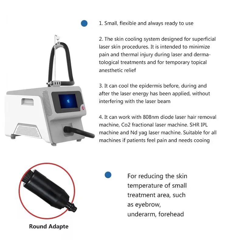 Nuovo Design Mini raffreddamento ad aria Opt Laser dispositivo di depilazione permanente ringiovanimento della pelle Ice Cool Skin Cooling Machine