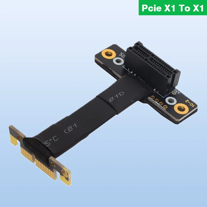 Pcie الناهض المزدوج 90 درجة PCIe 3.0 X1 إلى X1 تمديد كابل R11SL-TL 8G/bps عالية السرعة PCI Express 1x الناهض بطاقة الشريط موسع