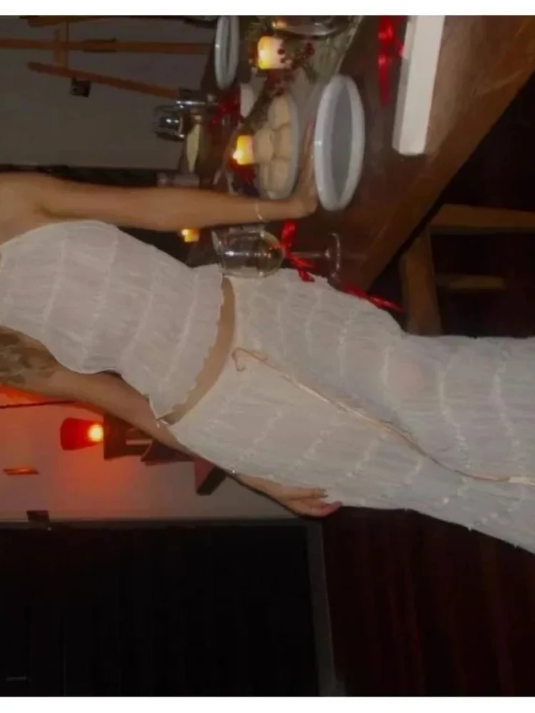 

Элитный комплект из 2 предметов: летний новый сексуальный комплект с открытой спиной, кружевной завязкой, плиссированным кружевным укороченным топом и длинной юбкой. Женский пляжный костюм для фестивалей.