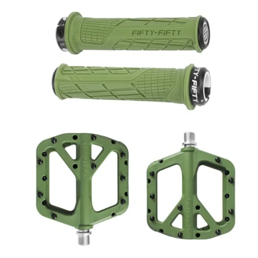 

Mountain Bike Handlebar Grips Single Lock-on MTB Grips Mountain Bike Pedals Non-Slip MTB Nylon Fiber Pedals Grips for All Mount
