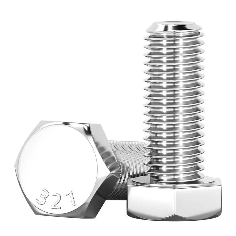 1/2/5/10Pcs DIN933 321 Stainless Steel Outer Hex External Hexagon Head Cap Bolt Screw M8 M10 M12 M16 Length16/20/25/30/90/120mm