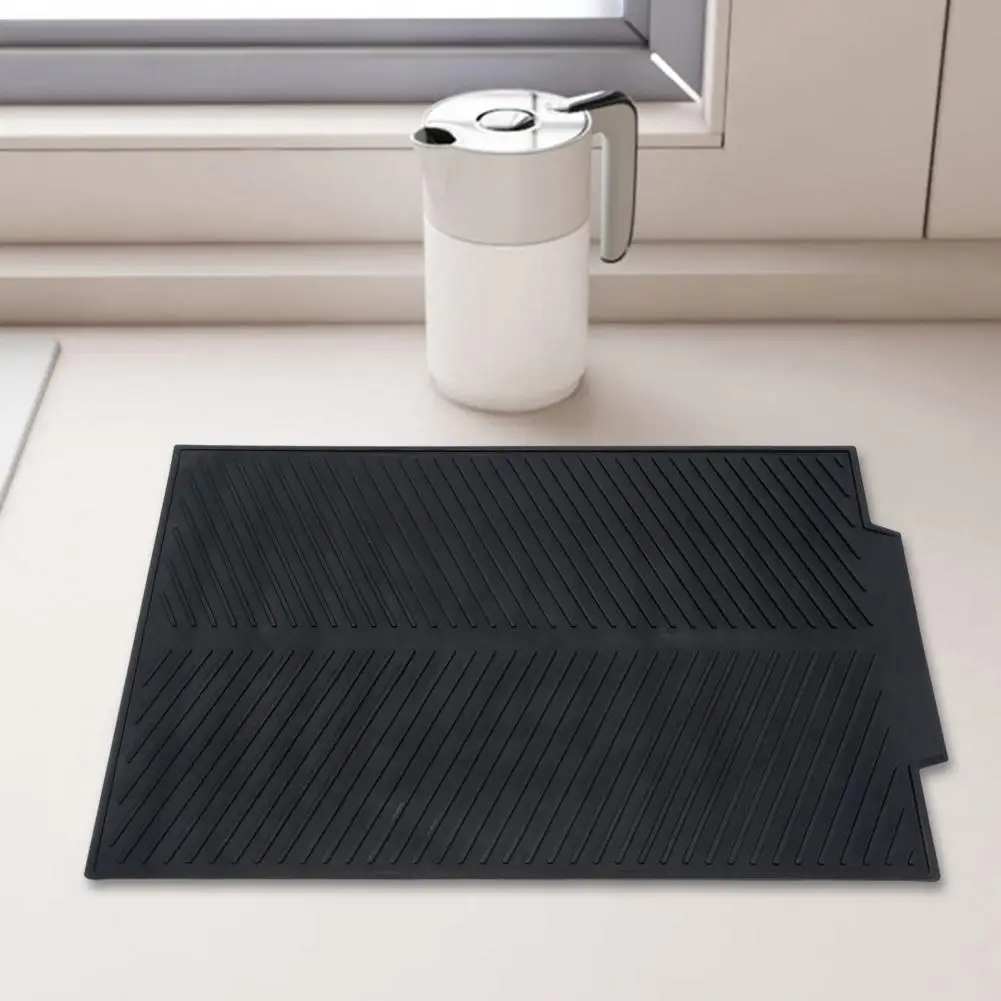 Silicone Tableware Drying Pad Flexible Silicone Dish Drying Mat Heat Resistant Non-slip Draining Board Eco-friendly for Home