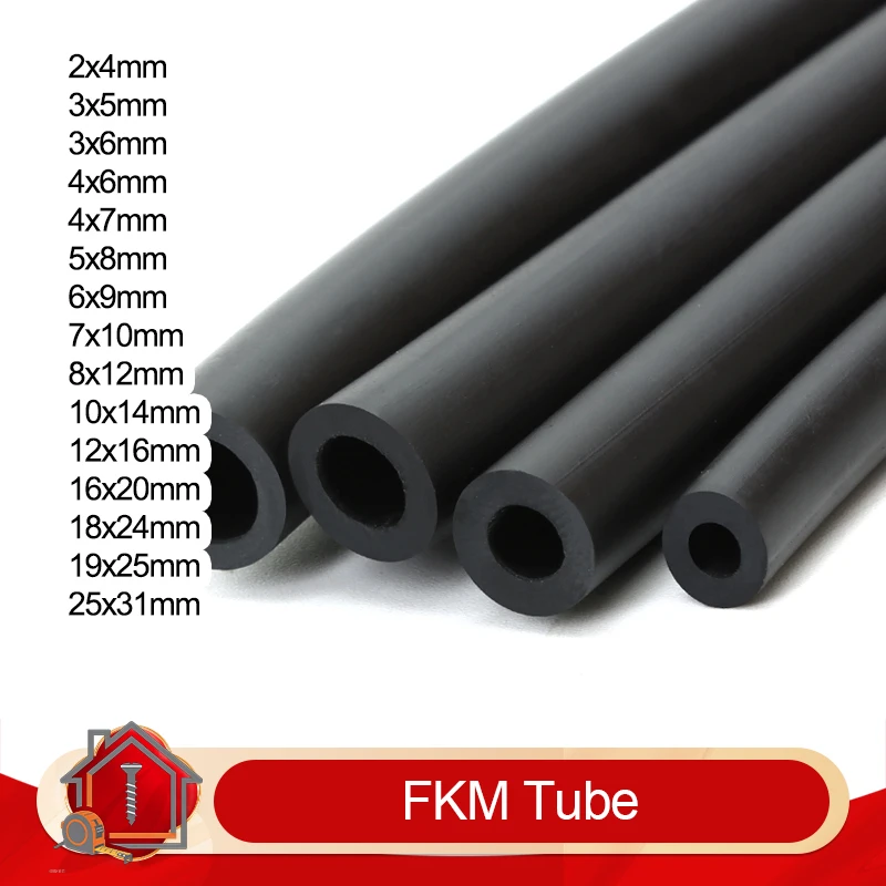 1~5m FKM Fluorine Rubber Tube Viton Tubing High Temperature Oil Resistant Hose Auto Fuel Pipe Chemical Corrosion Resistant Tubes