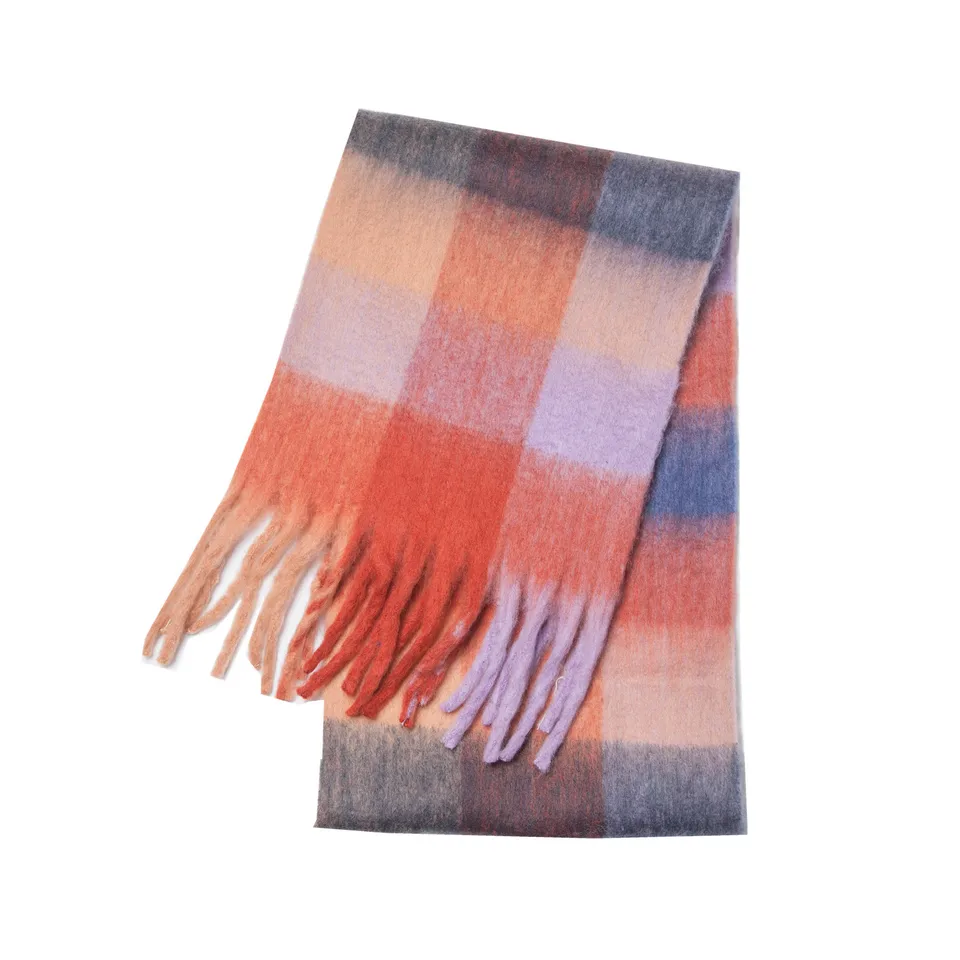 2026 Winter Thick Warm Scarf Women Cashmere Shawl and Wraps Pashmina Neckerchief Bufanda Female Rainbow Hairy Tessel Echarpe New, image 8