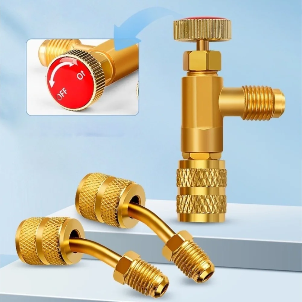 1 Set AC Manifold Gauge Kit Shockproof For R134a Coolant Charging Pressure Testing HVAC Air Conditioning Repair Tool With Hose