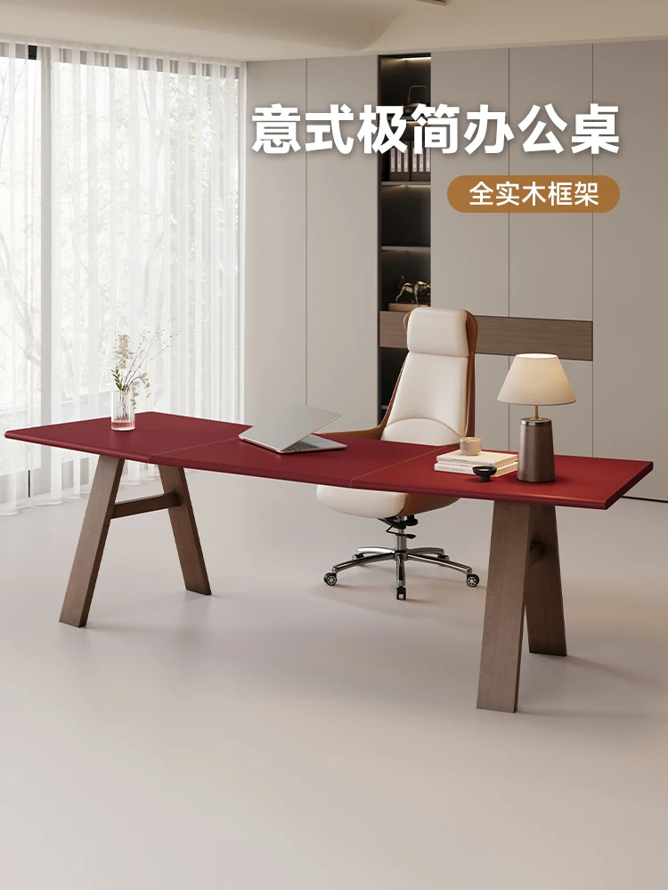 Solid wood desk boss desk study computer curved office workbench