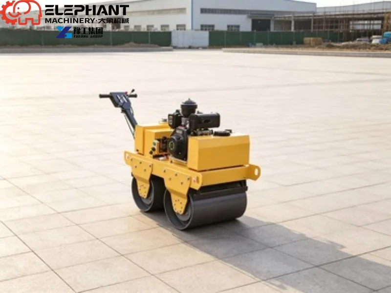 Walk Behind Double Drum Vibratory Road Roller, Hydraulic Compactor For Road Maintenance And Trench Backfill