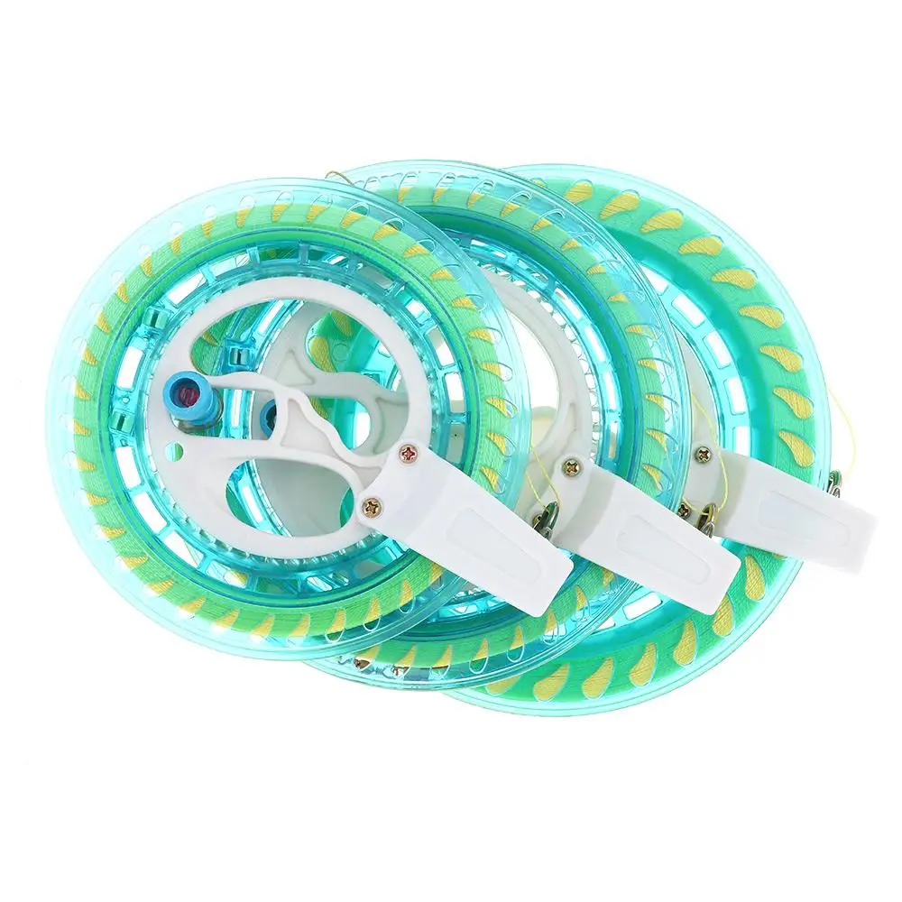 Grip Fying Kites Round Blue String Flying Winder Fire Wheel Kite Reel Handle Tool