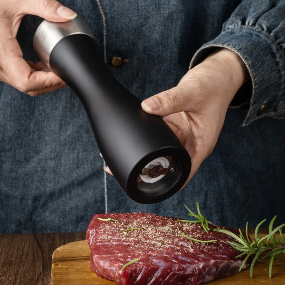 

Manual Wooden Pepper Grinder Handheld Ceramic Grinding Core Salt and Pepper Mill Adjustable Coarse Smooth Surface