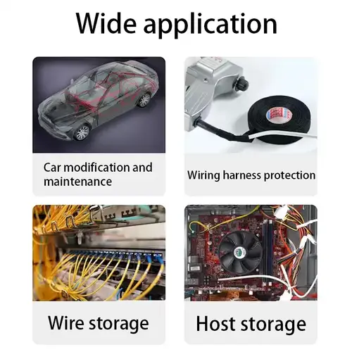 Flannel Cloth Harness Tape Anti Noise Wear Resistant Self Adhesive Fabric Tape for Car Wiring Harness Auto Interior Protection - Image 4