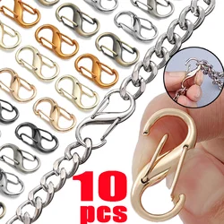 Metal Clip Metal S-shaped Hooks Double-button Necklace Extend Linker Bag Chain Clips Push Switch Fastener Link Hook Jewelry Tool