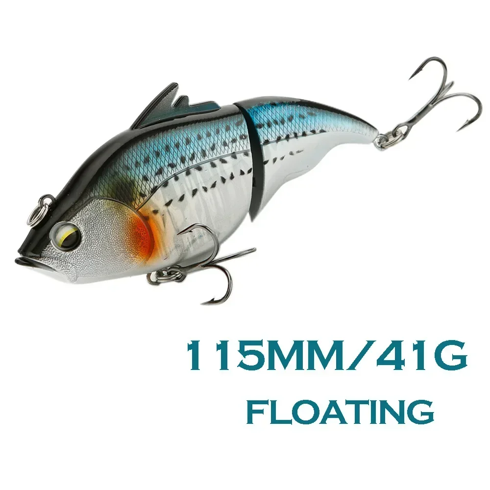 MOTONA Floating Vibration Fishing Lures 115mm 41g Lipless Good Swimbaits Multi Jointed Saltwater Bass Hard Baits Ice Wobbler