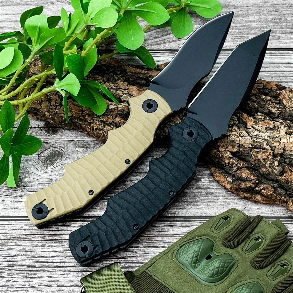 Складной нож Карманный нож EDC с точечным лезвием Танто Одноручный замок с заклепками для большого пальца Компактный складной механизм для улицы