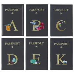 Fashional Letter Travel Passport Holder, PU Leather Literal Passport Cover For Women & Men, Slim Travel Wallet Accessory