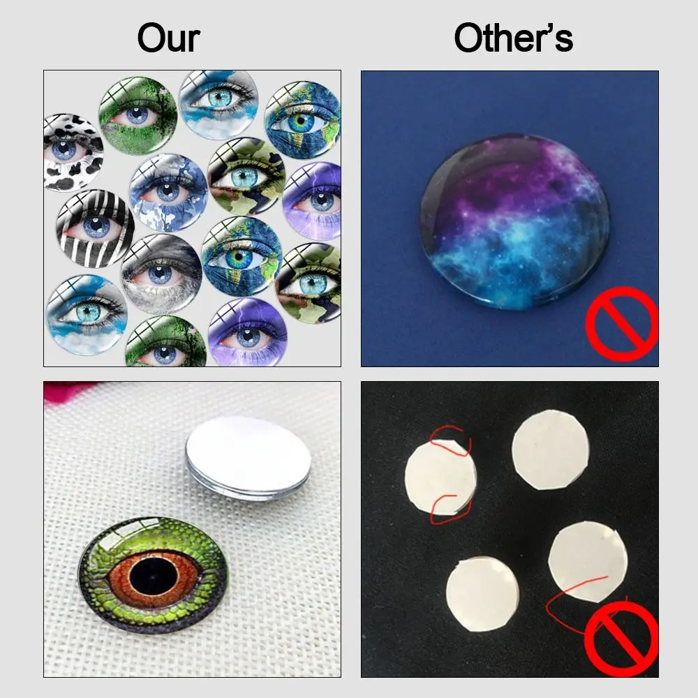 20pcs/10pairs New 6mm-20mm Eyes Crafts Eyes Crystal Plastic Puppet Crystal Eyes Glitter Crystal Eyes DIY Doll Accessories