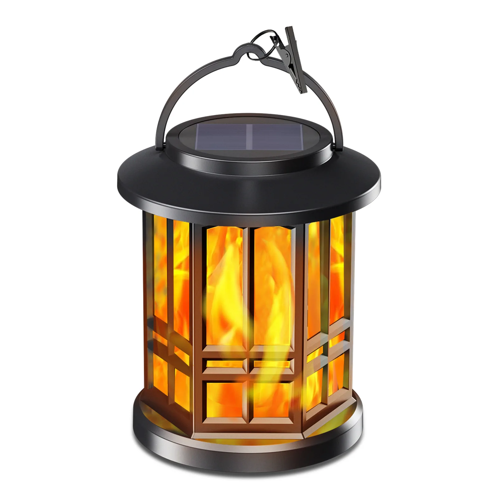 Retro Solar camping Flame  Lantern Outdoor Night Light with Realistic Flame Effect Solar-Powered Garden Torch Ceiling   Lamp