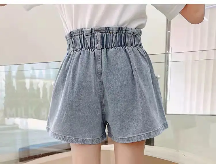 Girl Jeans Shorts Kids Denim Short Pants Baby Casual Shorts Beach Bottoms Fit 4-13 Years Child Summer Clothes