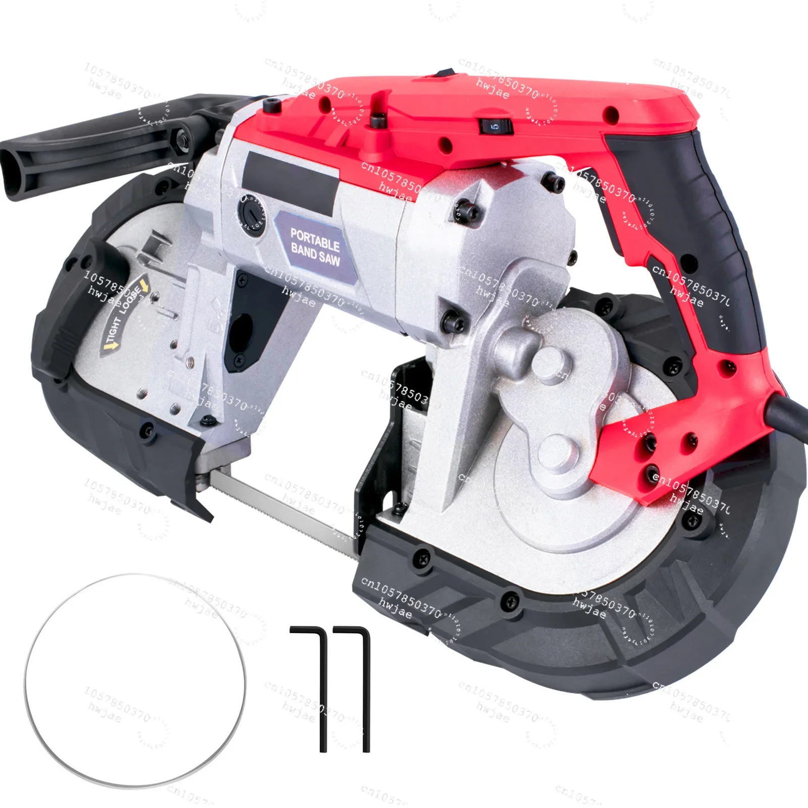 Portable BandSaw 5Inch Cutting Capacity Cordless Variable Speed 10Amp Motor Deep Cut Bandsaw for Metal Wood Pipes Rebar