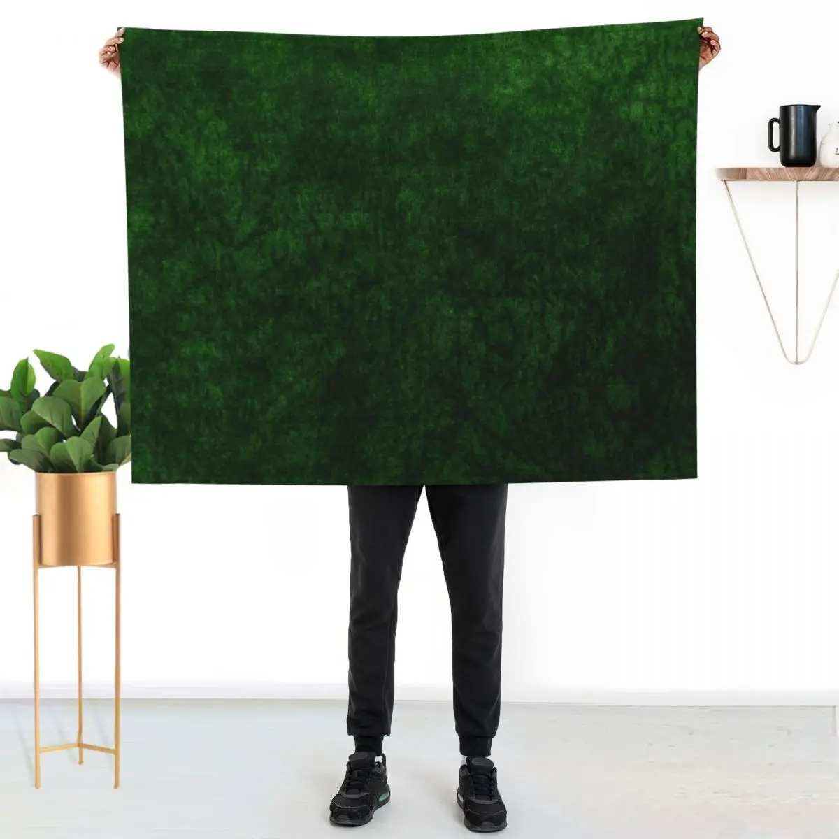 Emerald Green Grass Velvet | Texture Throw Blanket Custom Multi-Purpose bed plaid Bed covers Stuffeds wednesday Blankets