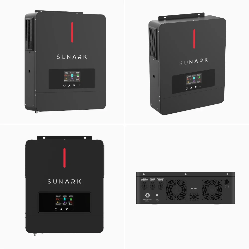 Sunark Low Frequency Single Phase Pv Inverter 4Kw 5Kw 6.2Kw Hybrid Ip65 Solar Inverter For Sale