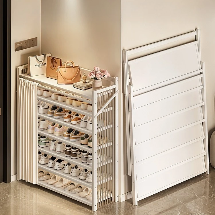 

Складной шкаф для обуви, пыленепроницаемый, многослойный органайзер для обуви, тонкий компактный шкаф для хранения для небольшой квартиры